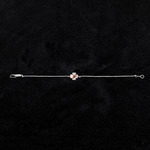 Image of LOWOOL - Red Cross Silver Bracelet