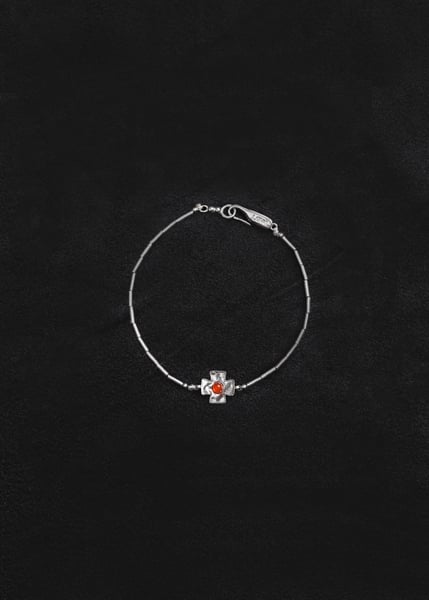 Image of LOWOOL - Red Cross Silver Bracelet