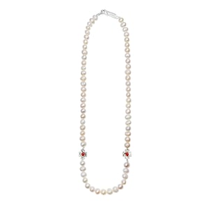 Image of LOWOOL - Double Cross Pearl Necklace