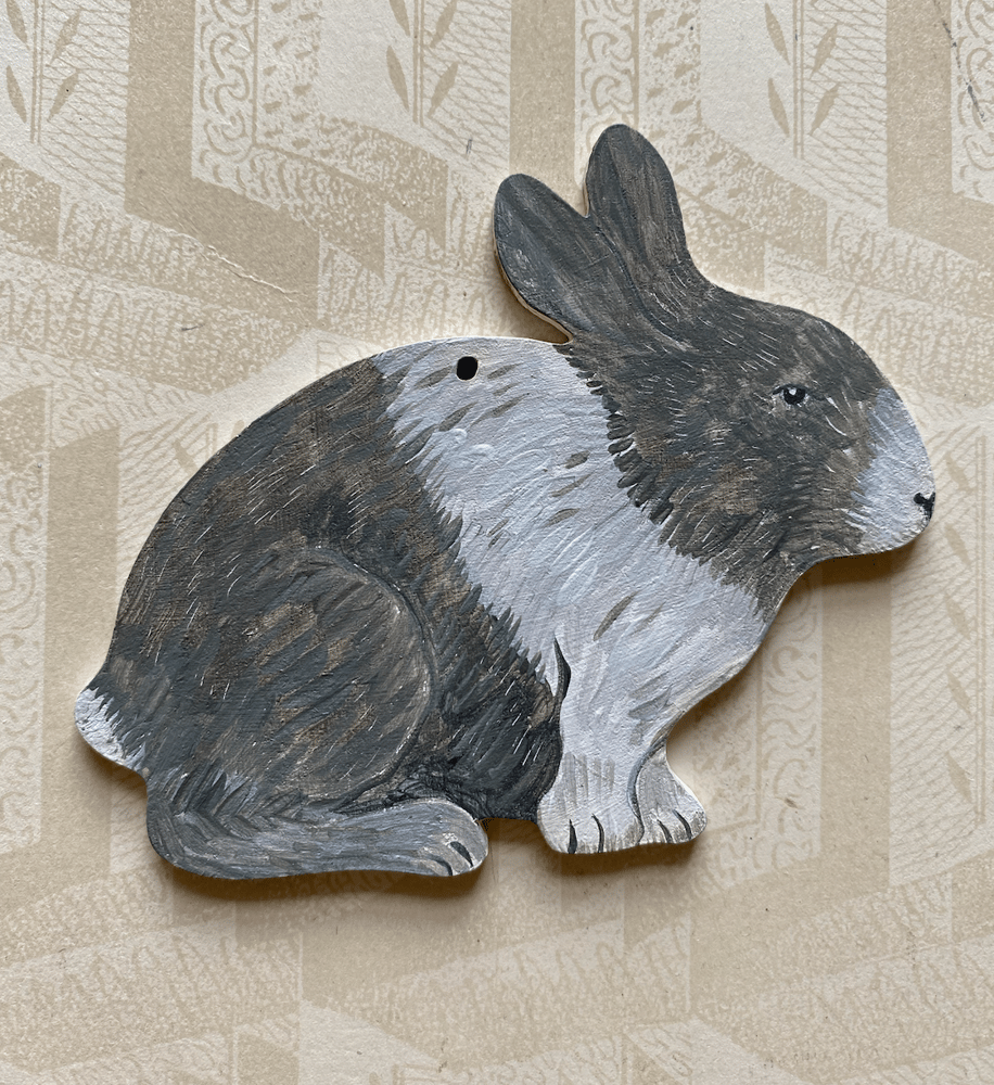 Image of Miniature painted rabbit cutout (B)