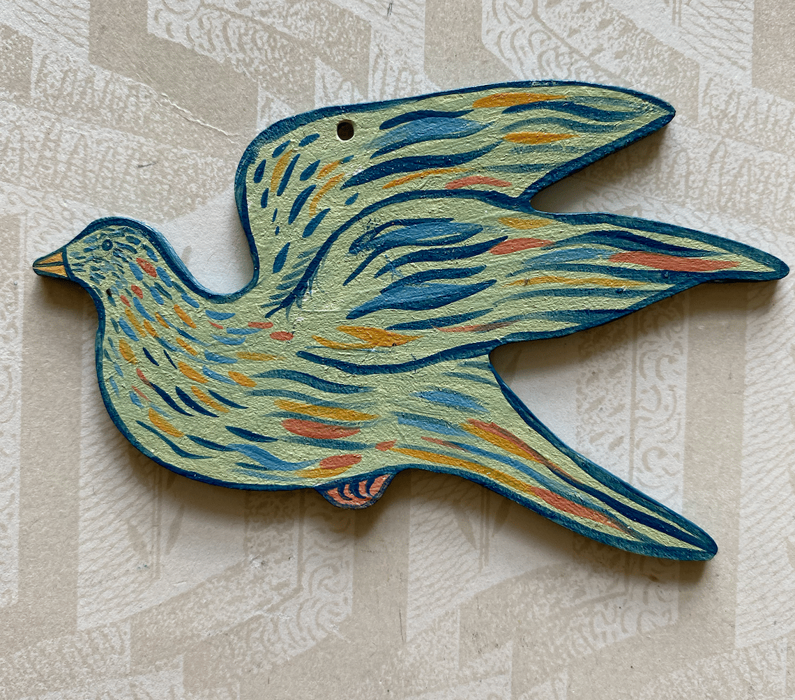 Image of Miniature painted bird cutout (C)