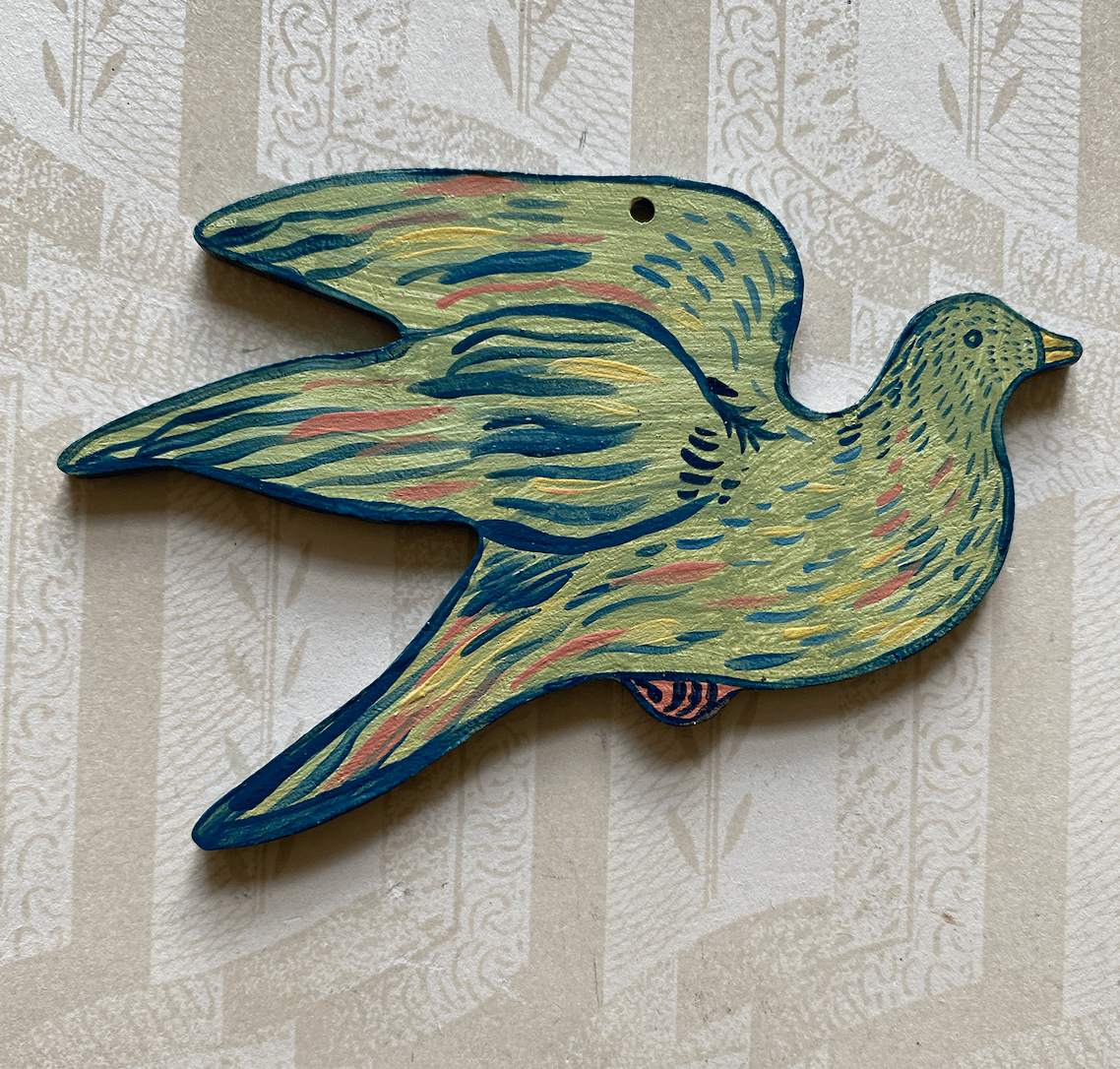 Image of Miniature painted bird cutout (C)