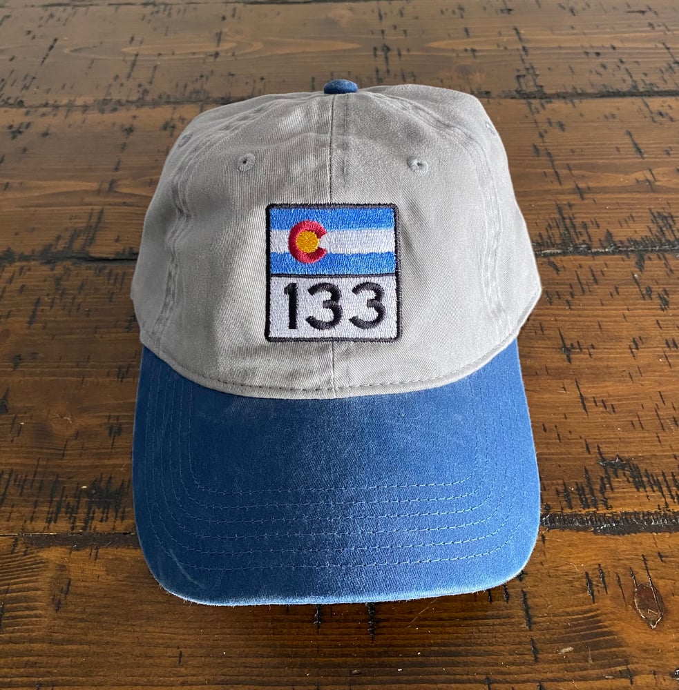 Image of Highway 133 Dad Hat in Slate and Blue