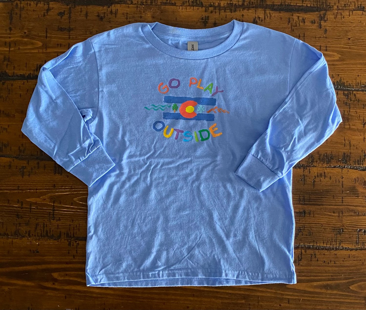 Image of Kids Long Sleeve T-Shirt 100% Cotton in Carolina Blue