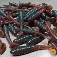 2.5" Salty Ripper Paddle Tail Motor Oil Red Swimbait