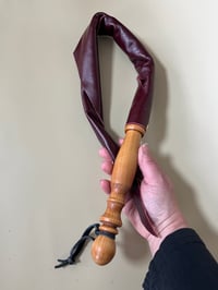 Image 3 of Dragon Tail leather impact toy in dark red
