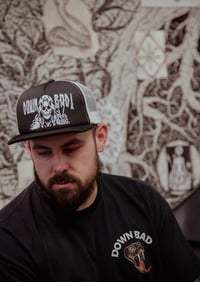 Image 2 of Mr. Death Black/White Trucker Hat