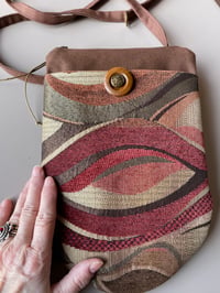 Image 5 of Earthy Tapestry Zippertop Purse With Front Pocket 