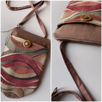 Image 1 of Earthy Tapestry Zippertop Purse With Front Pocket 