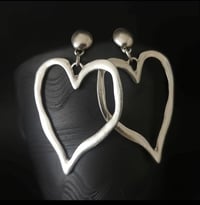 Image 2 of Silver Heart Necklace & Earrings Set