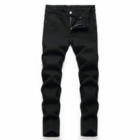 Image 1 of Men's Black Elastic Straight Jeans