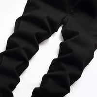 Image 3 of Men's Black Elastic Straight Jeans