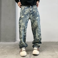 Image 4 of Casual Street Denim Baggy Straight Trousers Male