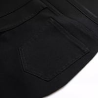 Image 4 of Men's Black Elastic Straight Jeans