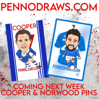 Oli Norwood / Kevin Cooper - Stockport County Pennodraws Pin Badge