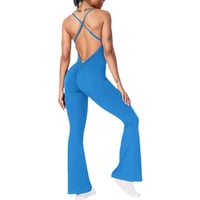 Image 3 of European And American Style Solid Color Sling Sports Style Yoga Bodysuit