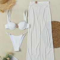 Image 3 of Three-piece Swimsuit Banded Bikini Split