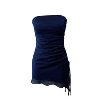 Image 4 of Women's Strapless Tube Top Short Skirt Drawstring Mini Dress