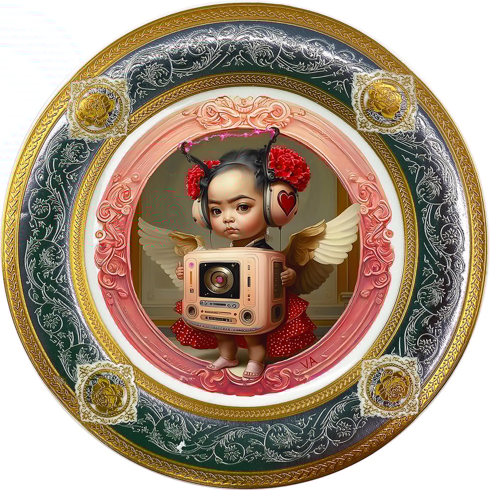 Image of Mariquita - Valentine's Day - Fine China Plate - #0780 SPECIAL EDITION