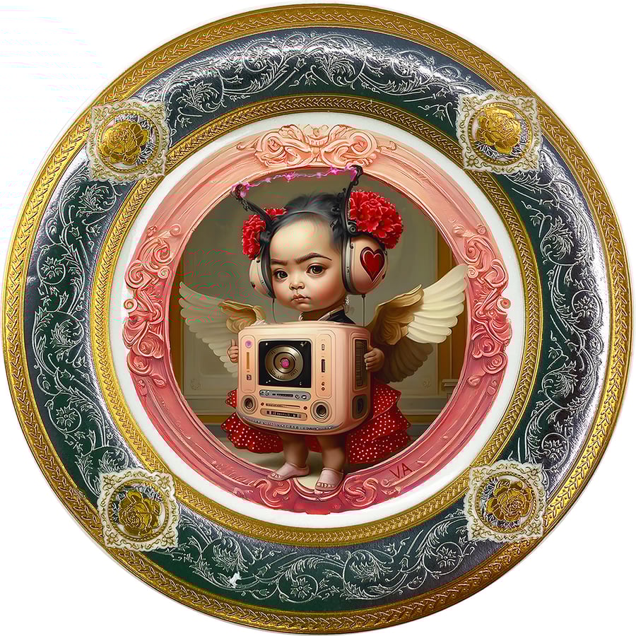 Image of Mariquita - Valentine's Day - Fine China Plate - #0780 SPECIAL EDITION