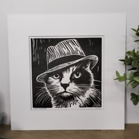 Image 2 of Catsy Malone Small Linoprint