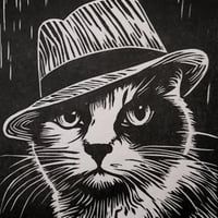 Image 3 of Catsy Malone Small Linoprint