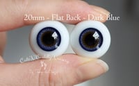 Image 1 of 20mm - German Glass Eyes - Flat Back - Dark Blue