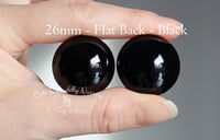 Image 1 of 26mm - Solid Glass - Flat Back Eyes - Black