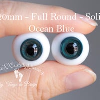 Image 1 of 20mm - Solid Glass Eyes - Ocean Blue