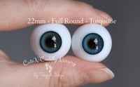Image 1 of 22mm - Full Round - German Glass Eyes - Turquoise
