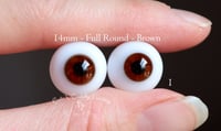 Image 1 of 14mm - Full Round - German Glass Eyes - Brown