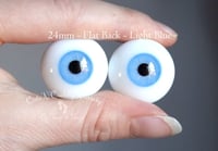 Image 1 of 24mm - German Glass Eyes - Flat Back - Light Blue - No Color Around Pupils