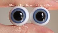 Image 1 of 18mm - Full Round - German Glass Eyes - Light Blue