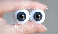 Image 1 of 22mm - German Glass - Flat Back - Economy Eyes - Dark Blue