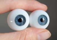 Image 2 of 22mm - Full Round -  German Glass Eyes - Blue/Gray