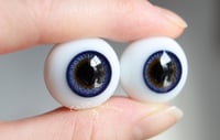 Image 2 of 20mm - German Glass Eyes - Flat Back - Dark Blue