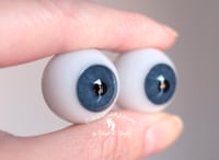 Image 2 of 22mm - Full Round - German Glass Eyes - Blue/Gray - imperfect