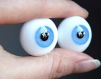Image 2 of 24mm - German Glass Eyes - Flat Back - Light Blue - No Color Around Pupils
