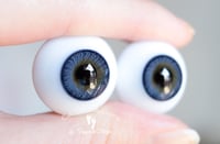 Image 2 of 22mm - German Glass - Flat Back - Economy Eyes - Dark Blue