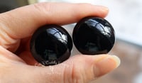 Image 3 of 26mm - Solid Glass - Flat Back Eyes - Black