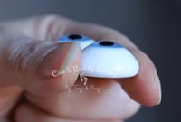 Image 3 of 24mm - German Glass Eyes - Flat Back - Light Blue - No Color Around Pupils