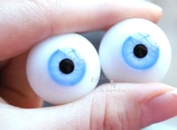 Image 4 of 24mm - German Glass Eyes - Flat Back - Light Blue - No Color Around Pupils