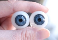 Image 4 of 22mm - Full Round - German Glass Eyes - Blue/Gray - imperfect