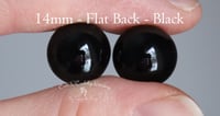 Image 1 of 14mm - Flat Back Solid Glass Eyes - Black