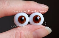Image 5 of 14mm - Full Round - German Glass Eyes - Brown