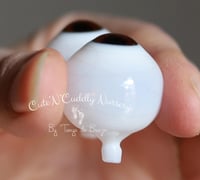 Image 3 of 24mm - Full Round -  German Glass Eyes - Brown w/Veins - Imperfect