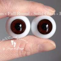 Image 1 of 22mm - Full Round - Solid - German Glass Eyes - Brown