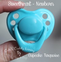 Image 1 of Sweetheart - Newborn - Honeybug - Magnetic Pacifier - Magnet included - Cupcake Turquoise