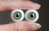 Image 1 of 18mm - Full Round - German Glass Eyes - Green