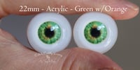 Image 1 of 22mm - Acrylic Eyes - Green w/Orange